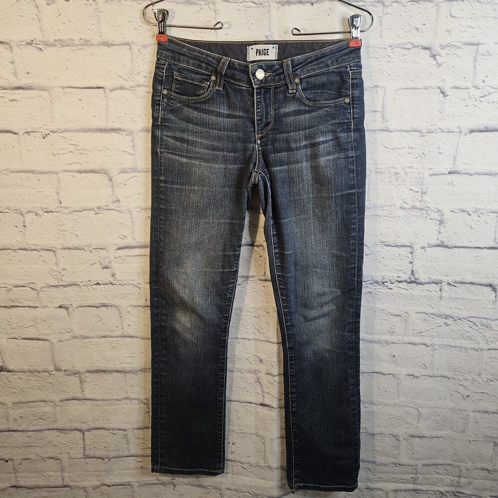 Paige Jeans Skyline Straight Blue Denim Cotton Blend Womens 25